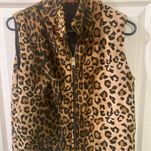 Leopard Print Reversible Vest